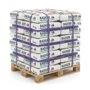 Badger Holzpellets – Palette mit 65 Säcken à 15 kg