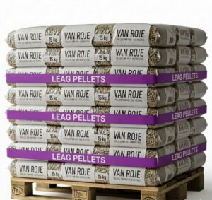 Van Roje Holzpellets – Palette mit 65 Säcken à 15 kg