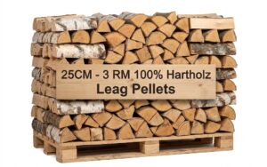 Brennholz 25 cm – Palette 3RM – trocken – hohe Leistung