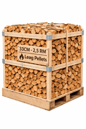 Brennholz 33 cm – Palette 2,5 RM – 100 % Hartholz
